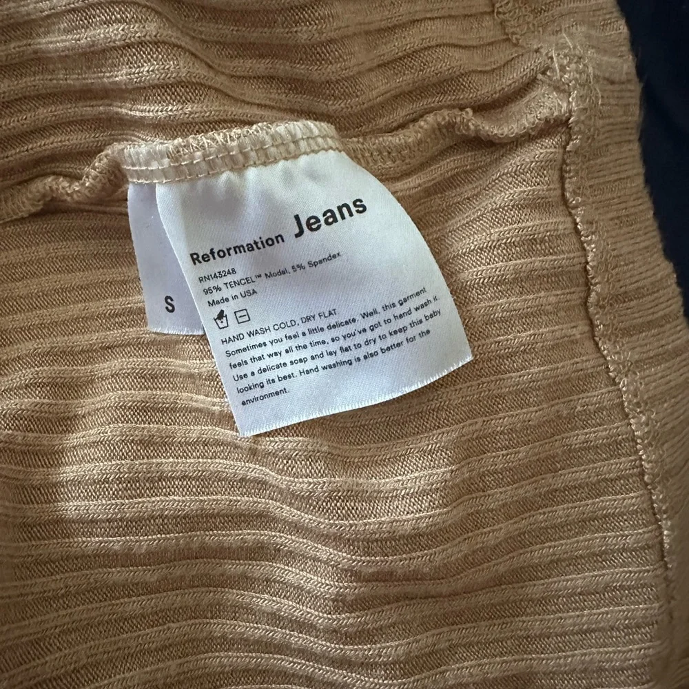 Reformation Elegant Beige Long Sleeve Dress Size S - Picture 4 of 5